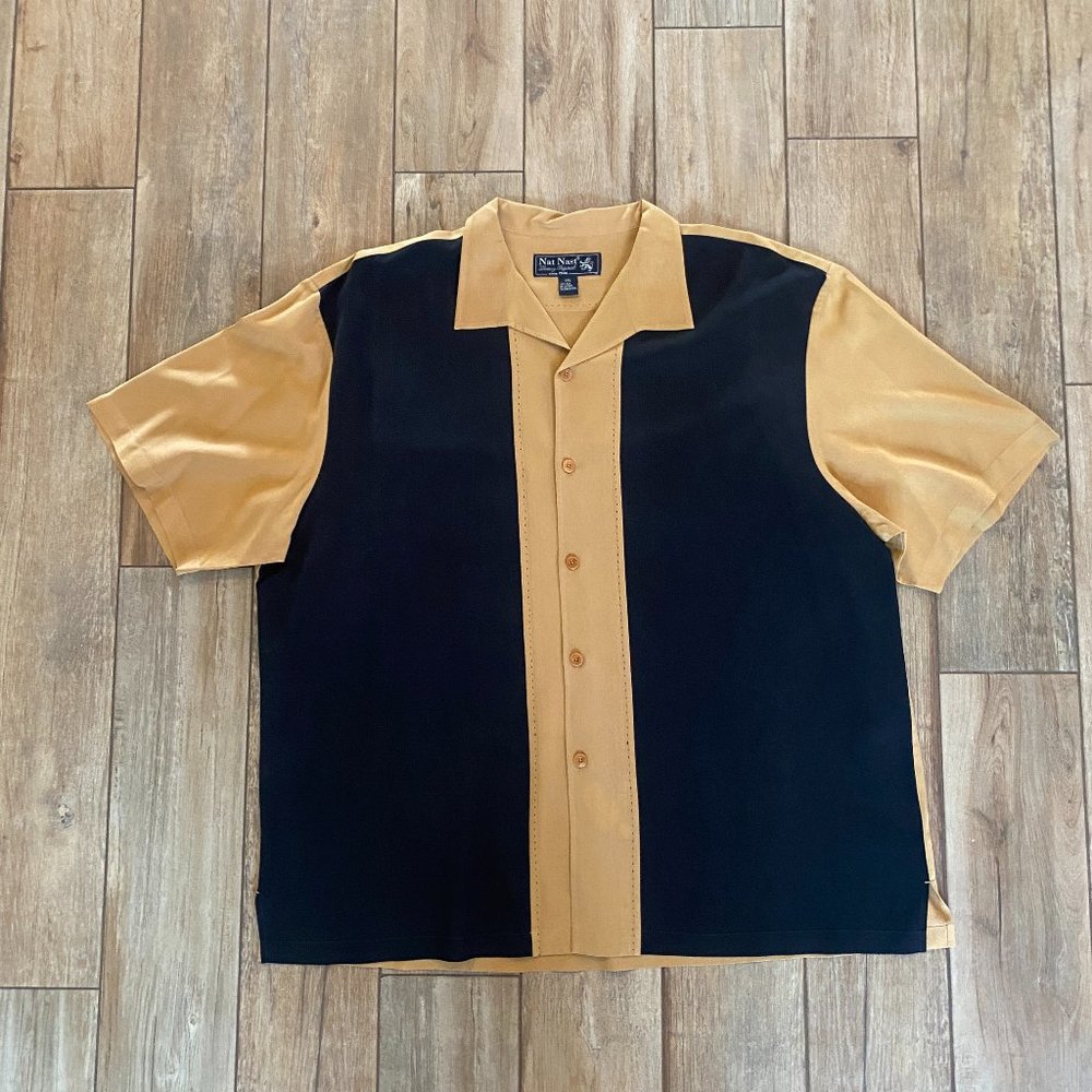 Nat Nast Men's Silk Button Down Shirt Size XXL